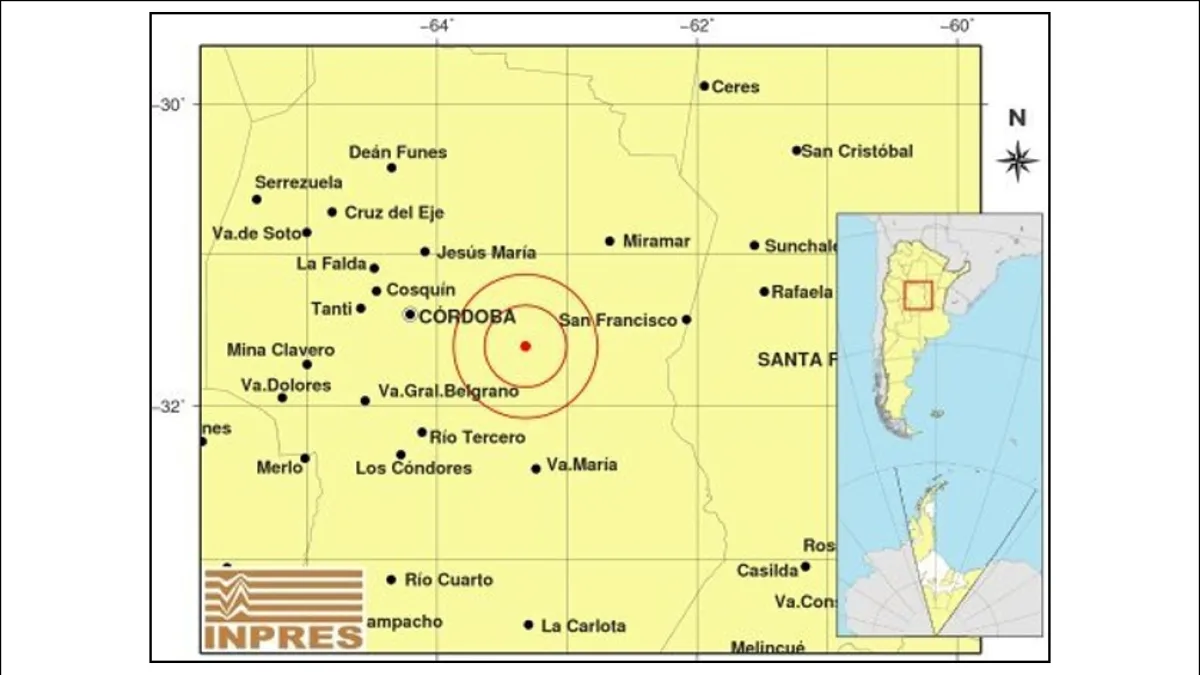 Un sismo de 4,3 grados hizo temblar a Córdoba