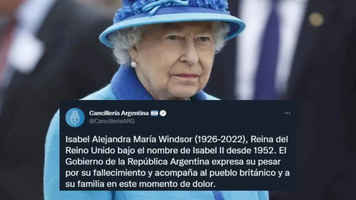 Cancillería argentina emitió un comunicado por la muerte de la reina Isabel II