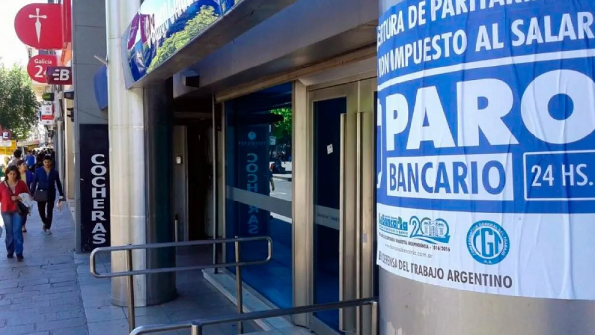 Paro nacional bancario previsto para este jueves