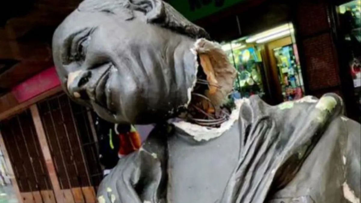 Vandalizaron la estatua de Amadeo Nuccetelli