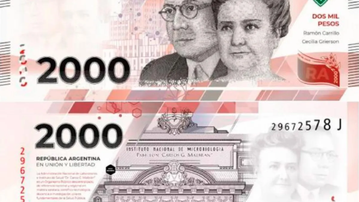 Comienza a circular el billete de $2.000