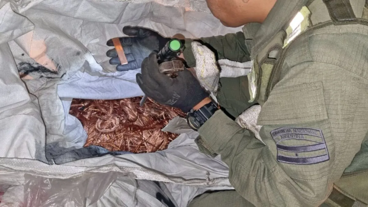 Gendarmería desbarató un traslado ilegal de 28 toneladas de cobre