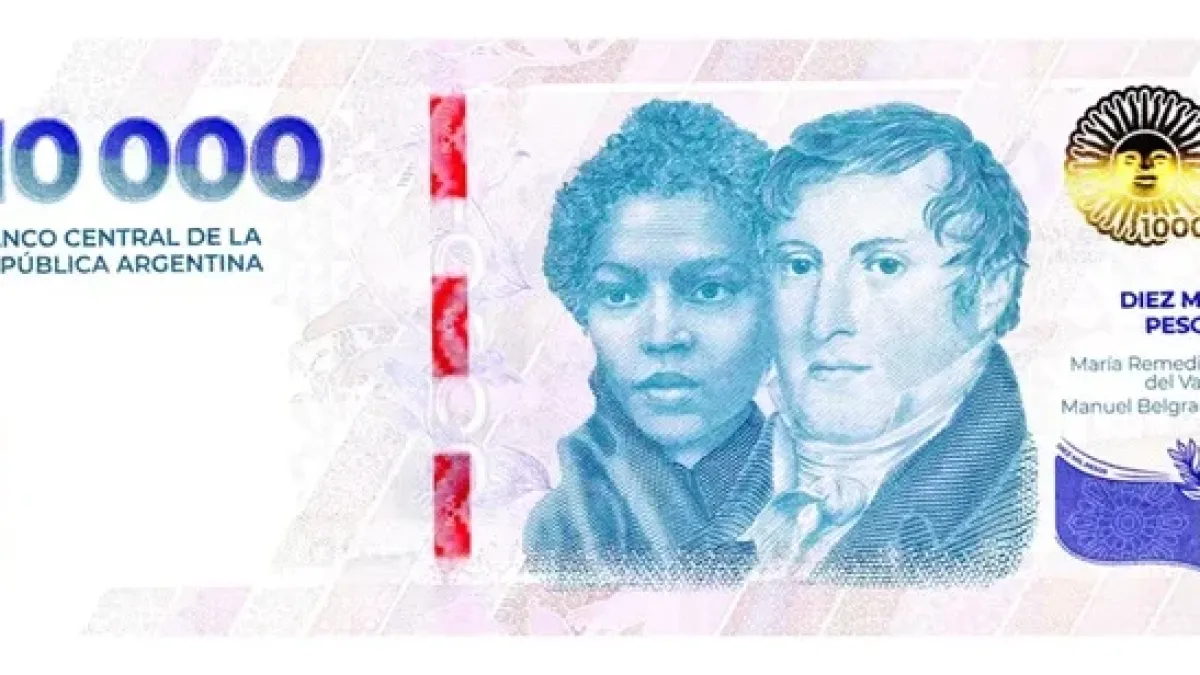 El billete de 10.000 pesos comienza a circular hoy en el país