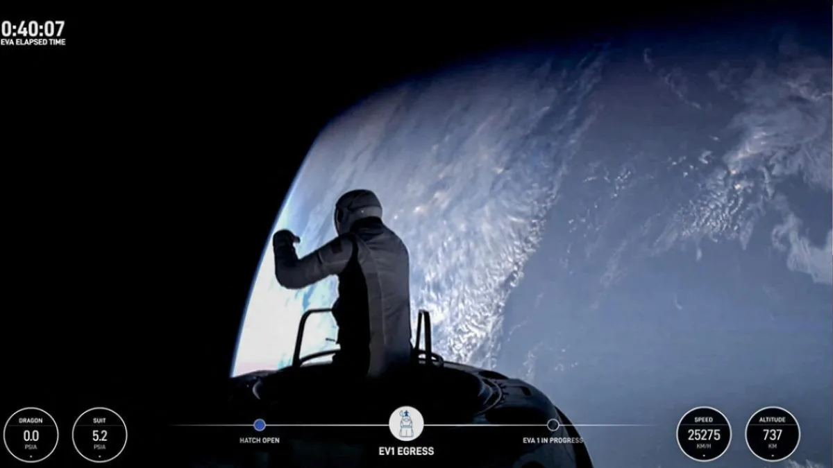 La misión Polaris Dawn de SpaceX dio su primer paseo espacial privado