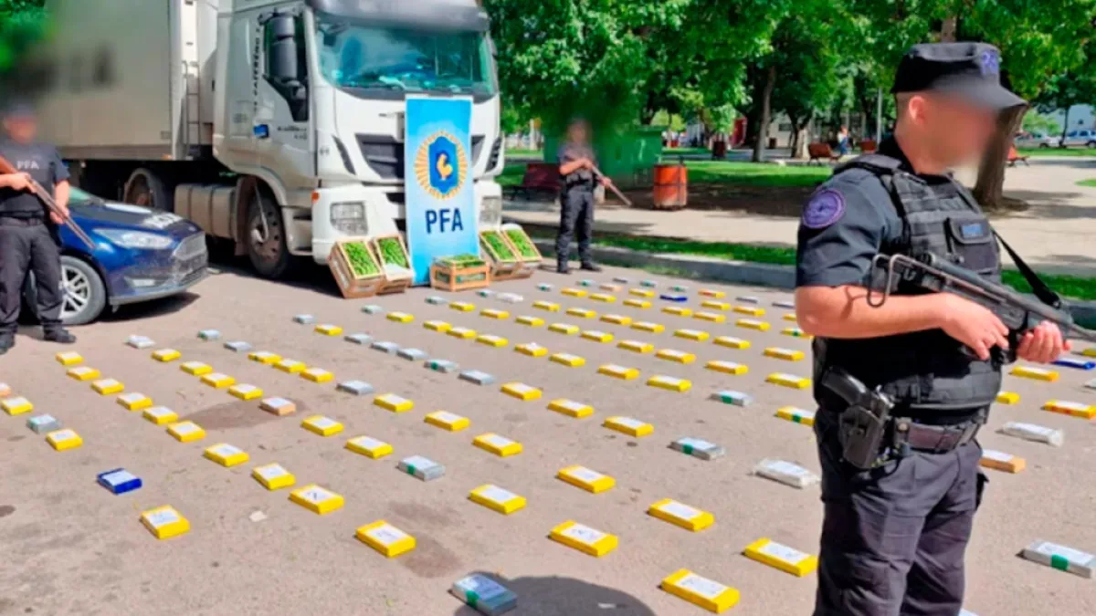 Un camión transportaba 150 kg de cocaína en cajones de bananas: detuvieron al conductor