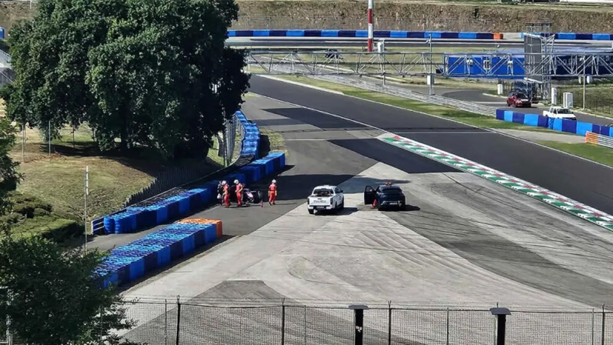Colapinto se accidentó en las pruebas de neumáticos de Alpine en Hungría