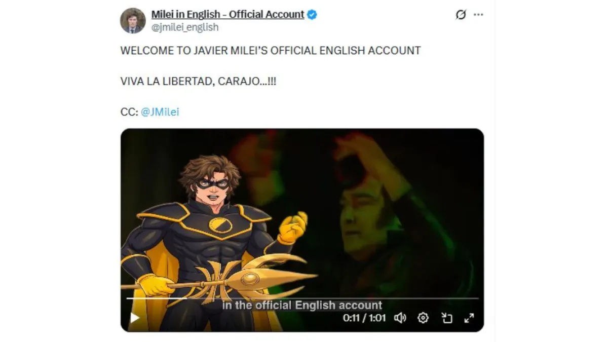 Suspendieron la cuenta de X en inglés a Javier Milei