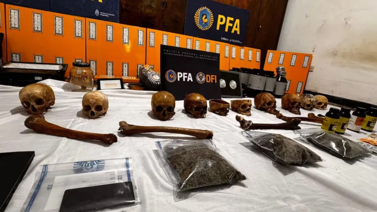 Hallaron cráneos humanos en un allanamiento por drogas en Córdoba