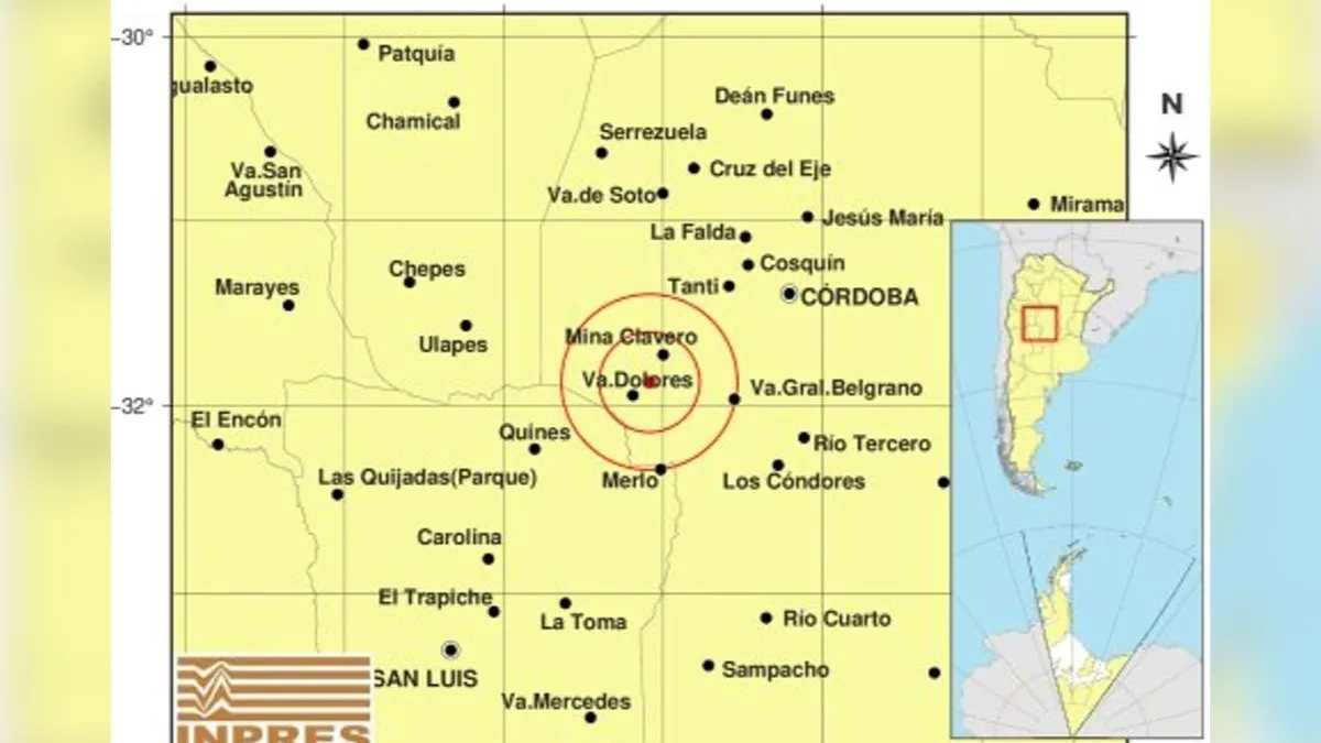 Un sismo sacudió a Traslasierra y se sintió en varias localidades de Córdoba